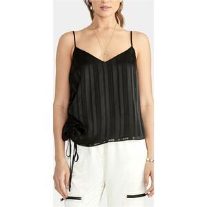 Rachel Roy NEW Black Ruched-Side‎ Cami Blouse Top M